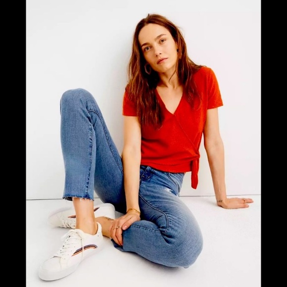 Madewell, Texture & Thread Wrap-Tie Top, lightweight ***RUNS BIG*** - Picture 2 of 9